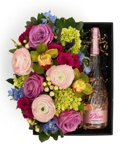 Flora Box Pastel Diva Prosecco Rose