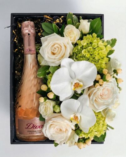 Flora Box White Diva Prosecco Rose
