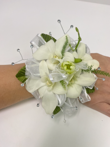 White Dendrobium Orchid Corsage