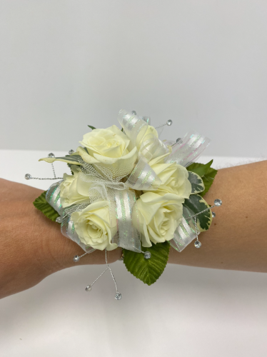 White Spray Rose Corsage